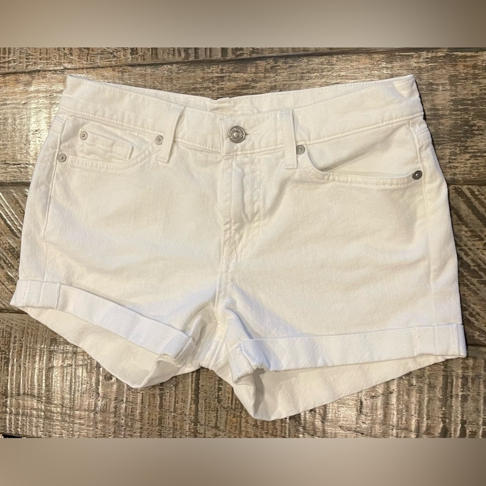 7 For All Mankind White Jean Shorts - Size 27
